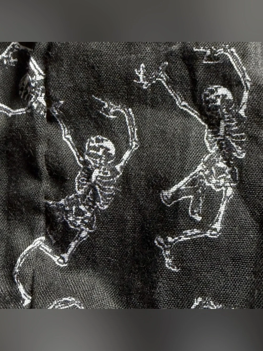 Skeleton Print Scarf Lightweight
